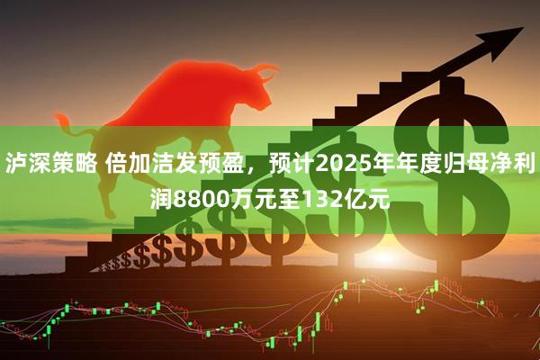 泸深策略 倍加洁发预盈，预计2025年年度归母净利润8800万元至132亿元